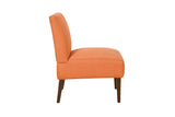 Vibrant Orange Fabric Armless Accent Chair - Contemporary Comfort for Your Living Space