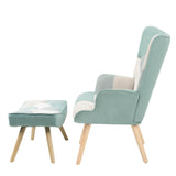 Lissie Lou Blue Accent Chair with Ottoman Set