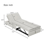 Beige 4-in-1 Convertible Sofa Bed with Storage and USB Port by Lissie Lou
