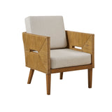 Handcrafted Rattan and Wood Upholstered Accent Arm Chair by Lissie Lou