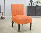 Vibrant Orange Fabric Armless Accent Chair - Contemporary Comfort for Your Living Space