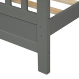Wood Platform Bed with Headboard and Footboard, Full (Gray)- Online Orders Only