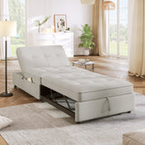 Beige 4-in-1 Convertible Sofa Bed with Storage and USB Port by Lissie Lou