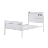 Cargo Full Size Youth Bed - Industrial-Themed Metal Bed in White- by Lissie Lou