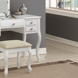 Classic White Vanity Set with Stool and Flip-Down Mirror by Lissie Lou