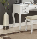 Classic White Vanity Set with Stool and Flip-Down Mirror by Lissie Lou