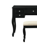 Classic 1pc Black Vanity Set with Stool and Flip-Down Mirror by Lissie Lou