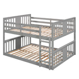 Full Over Full Bunk Bed with Ladder - Modern Gray- by Lissie Lou