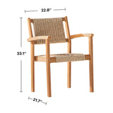Lissie Lou Chesapeake Teak Solid Wood Dining Chairs - Set of 2 Chairs