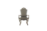 Lissie Lou Dresden Vintage Bone White Arm Chair Set - Elegant Synthetic Leather, High Backrest (Set of 2)