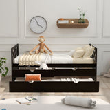 Twin Multi-Functional Daybed with Drawers and Trundle, Espresso