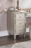 Traditional Formal Silver Vanity Set with Tufted Stool and Storage Drawers by Lissie Lou