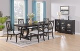 2-Piece Transitional Dark Brown Wooden Dining Chairs - Standard Height with Upholstered Seat and Tapered Legs