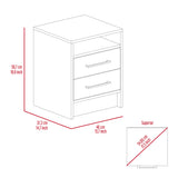 Rowley 2-Drawer 1-Shelf Rectangle Nightstand Light Grey