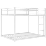 Full Over Full Metal Bunk Bed with Ladder - Sleek White- by Lissie Lou