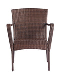 Lissie Lou 3-Piece Outdoor Conversation Set: Weather-Resistant Wicker Chairs with Matching Table - Dark Brown