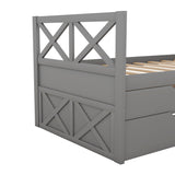 Twin Multi-Functional Daybed with Drawers and Trundle, Gray