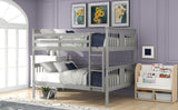 Full Over Full Bunk Bed with Ladder - Contemporary Gray- by Lissie Lou