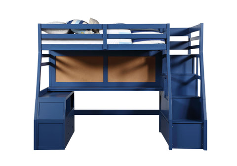 Storage Twin Loft Bed in Navy Blue by Lissie Lou