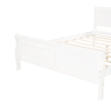 Full Size Wooden Platform Bed with Headboard, White, by Lissie Lou