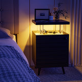 Lissie Lou LED Bedside Table with Drawers - Black