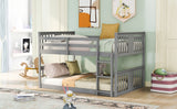 Full Over Full Bunk Bed with Ladder - Modern Gray- by Lissie Lou