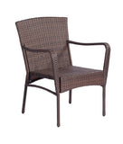Lissie Lou 3-Piece Outdoor Conversation Set: Weather-Resistant Wicker Chairs with Matching Table - Dark Brown