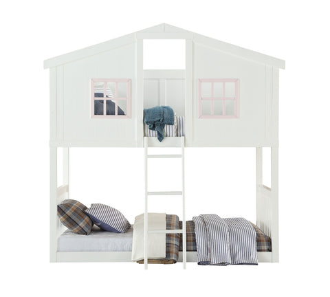 Rohan Cottage Bunk Bed (Twin/Twin), White & Pink (1Set/2Ctn) 37410