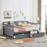 Full Size Daybed with Two Drawers - Versatile Gray- by Lissie Lou