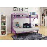 Lissie Lou Eclipse Twin-over-Full Futon Bunk Bed - Contemporary Purple Metal