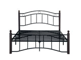 Contemporary Queen Size Metal Bed Frame with Elegant Headboard and Footboard