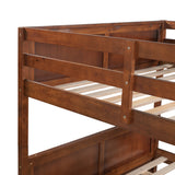 Full Over Full Bunk Bed with Twin Size Trundle- Walnut- by Lissie Lou