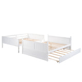 Spacious Full Over Full Bunk Bed with Twin Size Trundle in White - by Lissie Lou