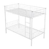 Twin Over Twin Metal Bunk Bed, White