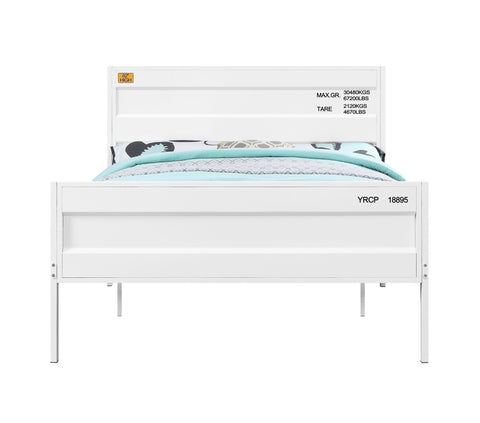 Cargo Full Size Youth Bed - Industrial-Themed Metal Bed in White- by Lissie Lou