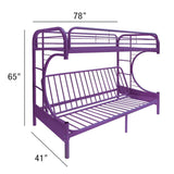 Lissie Lou Eclipse Twin-over-Full Futon Bunk Bed - Contemporary Purple Metal